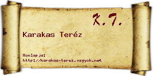 Karakas Teréz névjegykártya